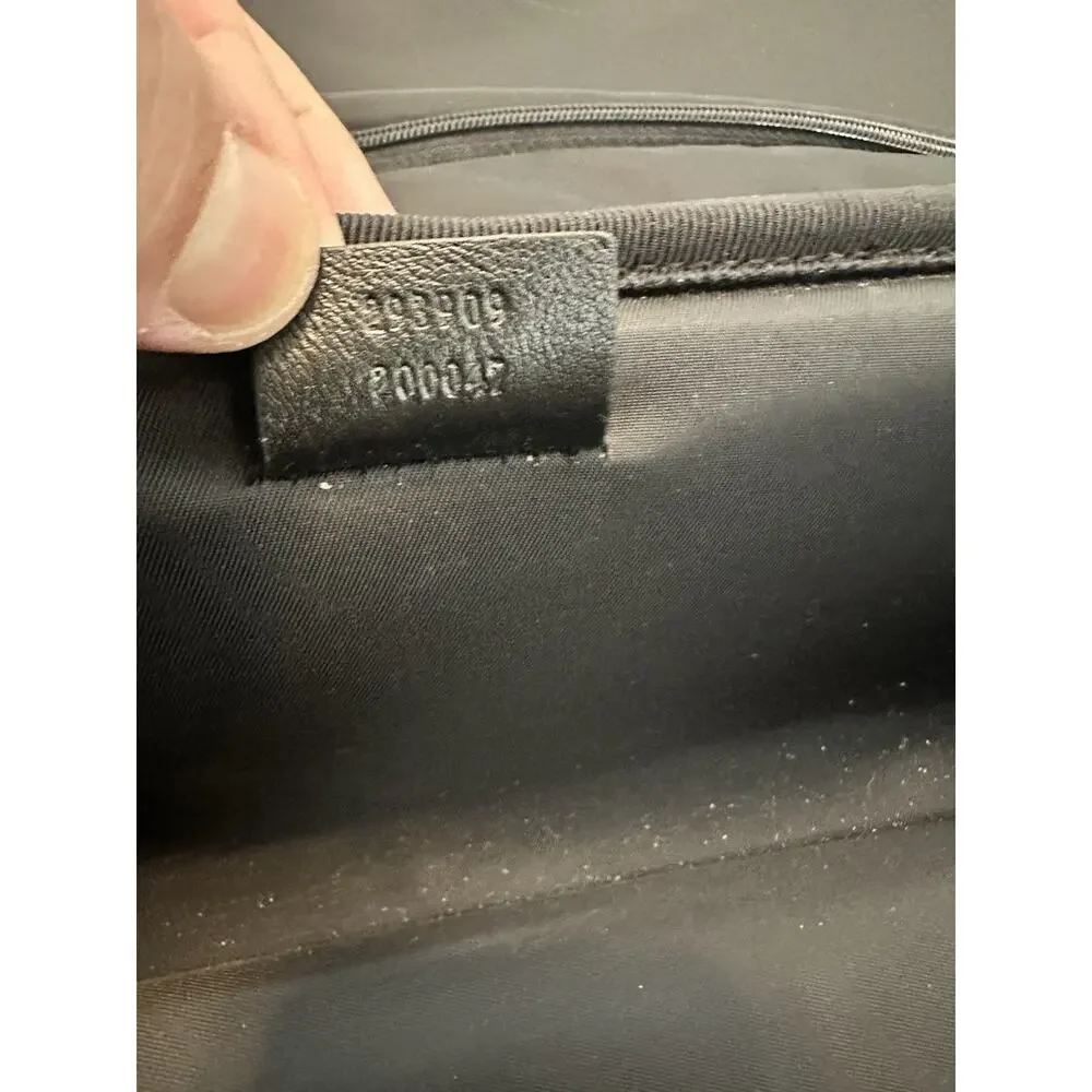 AUTHENTIC GUCCI GG IMPRIME TROLLEY SUITCASE CARRY-ON LUGGAGE BLACK 293909